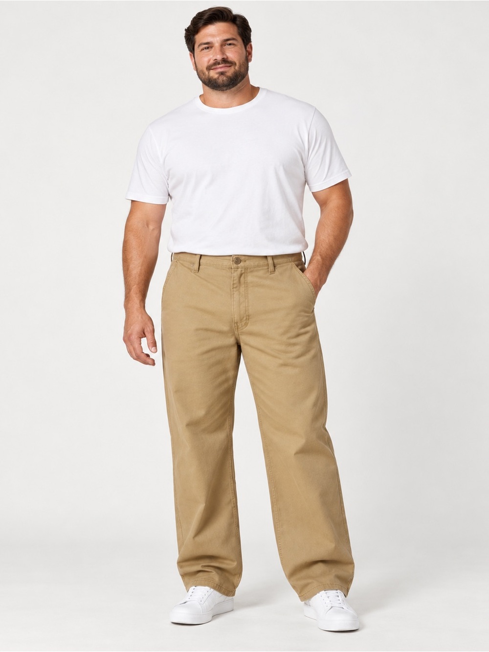 Goodfellow & Co Men’s 40x30 Athletic Total Flex Stretch Khaki Pants Tan NWT